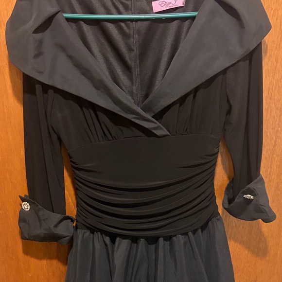 Eliza J Elegant Black Long Sleeve Dress - Picture 3 of 3